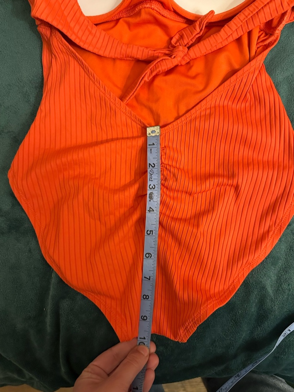 Vince Camuto Orange Ribbed One-Piece Swimsuit - Picture 9 of 15